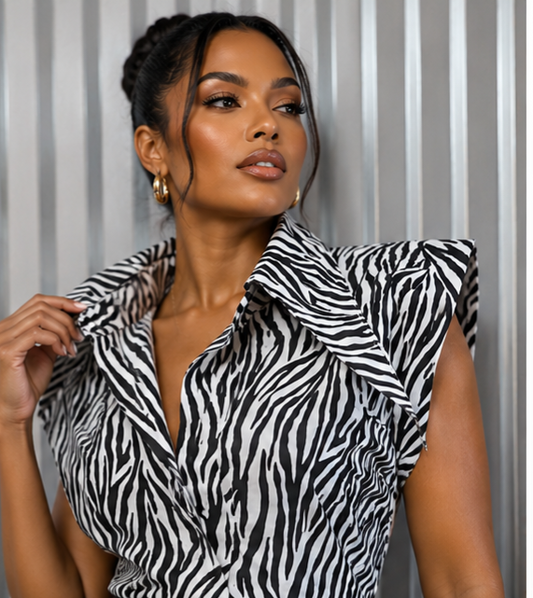 Fearless Zebra Statement Top