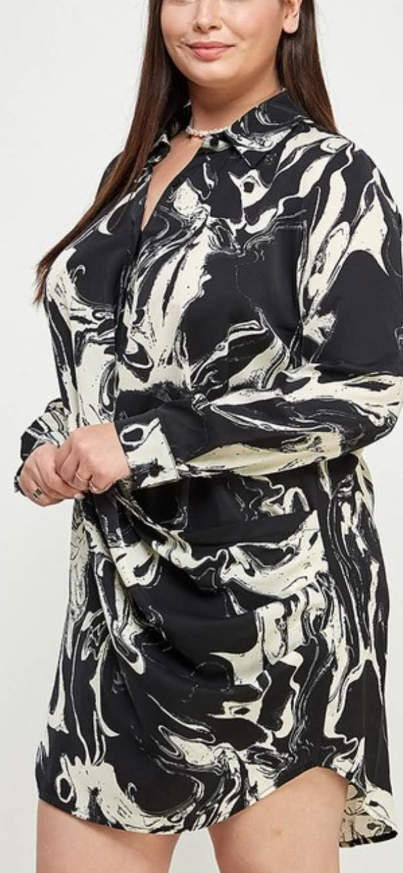 Marble Luxe Satin Draped Dress