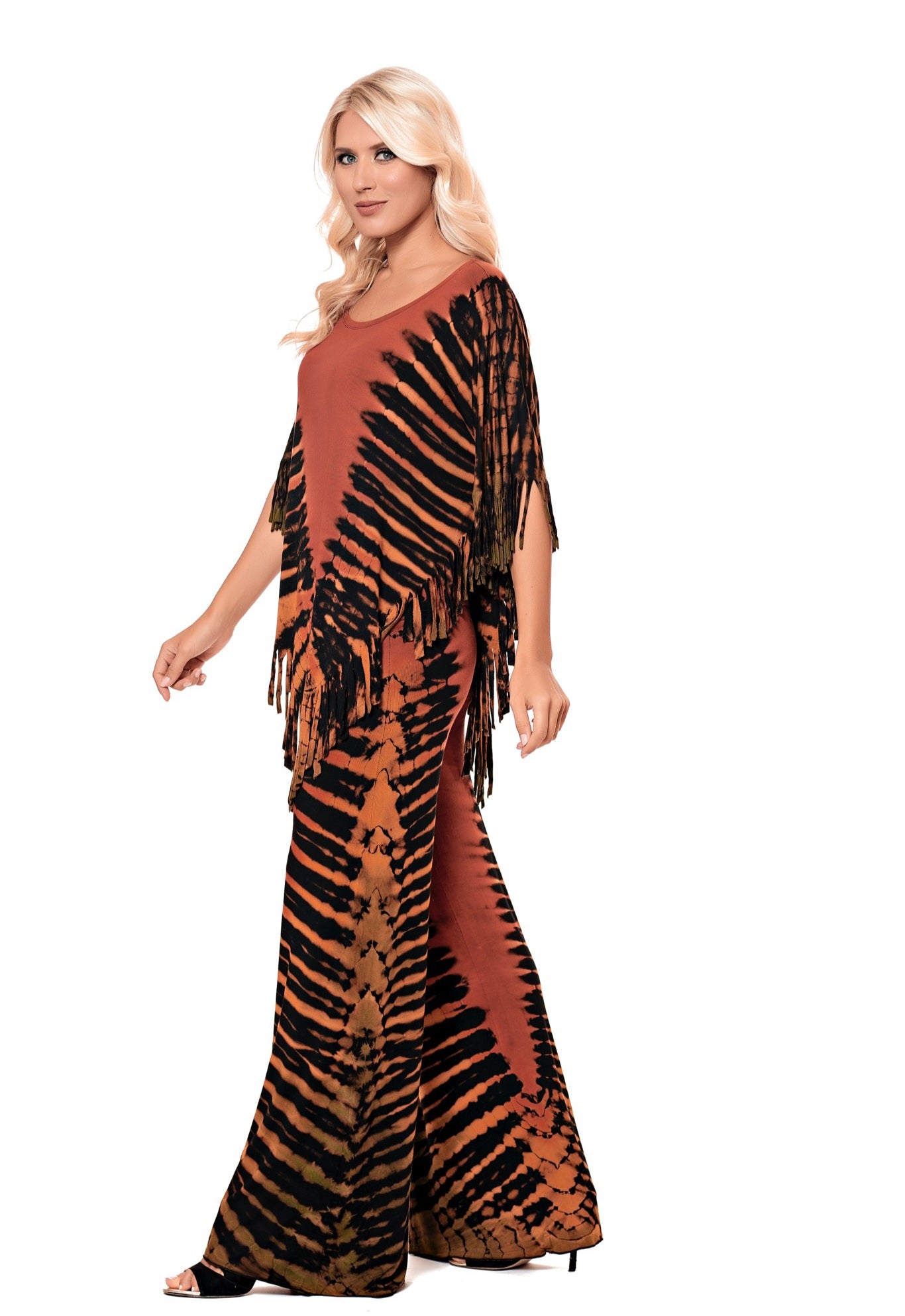 Fiery Sunset Tie-Dye Wide Leg Pants