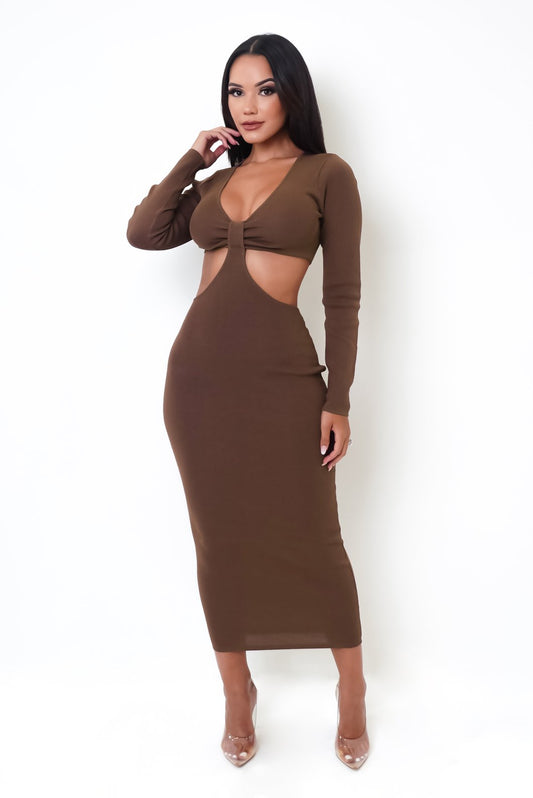 Miliana Midi Dress - Brown