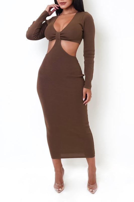 Miliana Midi Dress - Brown